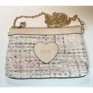 Juicy Couture handbag crossbody pastel tweed confetti metal chain NWOT